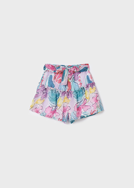 Falda short gasa estampada